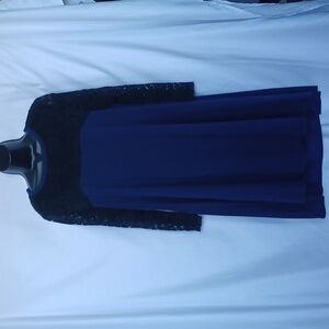 Rosie Pope Pip&Vine Maternity Dress, Lace Top, Navy & Black, Sz L, 20" PTP, 38"L